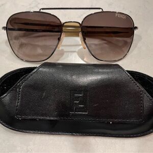 VINTAGE FENDI Black Aviator Sunglasses